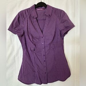Smart Set Purple Pinstripe Button Down Shirt